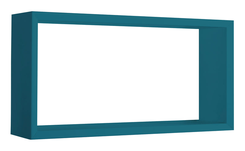 Mensola Cubo da Parete 70x35x15,5 cm in Fibra di Legno Artù Blu Atollo