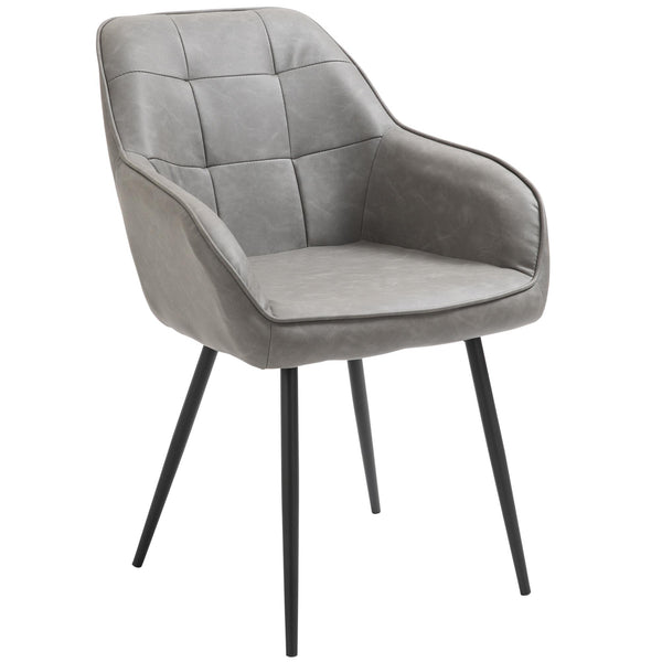 prezzo Sedia Imbottita 61x58x84 cm in Similpelle Grigia