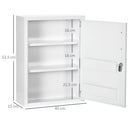 Armadietto Medicinali a Parete 40x15x53,5 cm con 2 Chiavi in Acciaio Bianco  