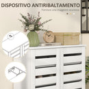 Mobile Scarpiera a 5 Livelli per 15 Paia di Scarpe 76x33Px98 cm in Legno a Doghe Bianco