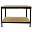 Banco da Lavoro Porta Attrezzi 100 cm in Acciaio Nero