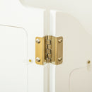 Toeletta Trucco per Bambine Consolle e Sgabello 63x40x85,5 cm con Triplo Specchio in Legno e Acrilico Bianco      