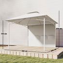 Gazebo da Giardino 3x3 m Tenda Laterale con Tasche Portaoggetti e Gancio a Soffitto in Metallo e Poliestere UPF30+ Bianco Crema      