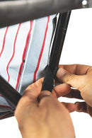 Sedia Sdraio Reclinabile Pieghevole Soriani Righe Celeste e Rosse