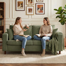 Divano 2 Posti 170x80x82 cm con Seduta Ampia e Profonda e Braccioli Larghi in Velluto a Coste Verde      