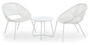 Set Tavolino e 2 Sedie da Giardino in Acciaio Kraus Michelangelo Bianco