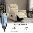 Poltrona Alzapersona Elettrica Massaggiante 98x96x105 cm in Similpelle Crema