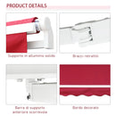 Tenda da Sole Avvolgibile a Parete 4x2.5m in Poliestere Rosso Scuro