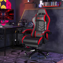 Sedia da Gaming Altezza Regolabile e Schienale Reclinabile 65x65x121-129 cm Nero e Rosso   