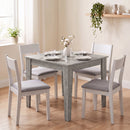 Tavolo da Pranzo Quadrato per 4 Persone 80x80x75 cm in Truciolato Grigio Effetto Legno      