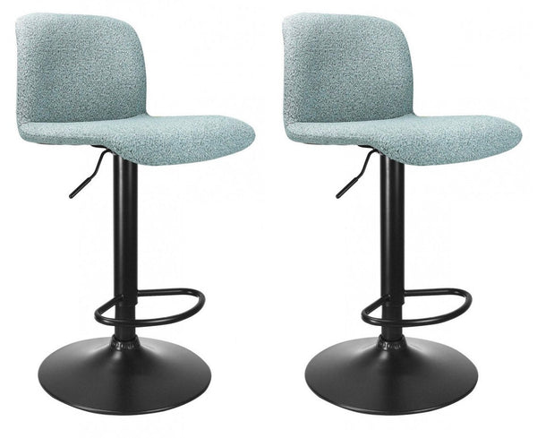 Set 2 Sgabelli Bar 41x46x86/107 cm in Poliestere Rafael Nero-Acquamarina acquista