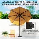 Base per Ombrellone Quadrata da 15kg Pali da 32-38-48 mm Nero  