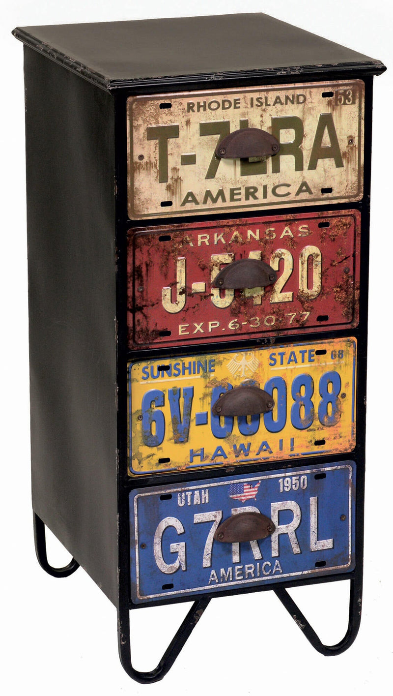 Cassettiera 4 Cassetti in Legno Targa