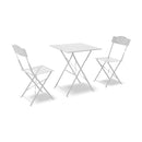 Set da Giardino Pieghevole in Ferro con Tavolo e 2 Sedie Taddei Bistro Bianco