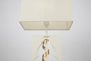 Lampada da tavolo Elegant in Metallo Intreccio Bianco con Oro