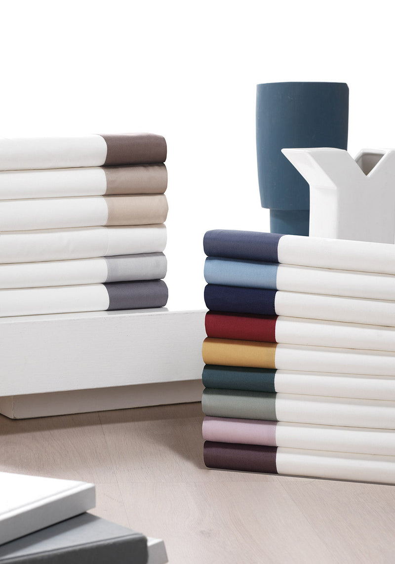 Set Lenzuola Sopra Sotto e Federe Balza in Raso Mitera Diamante Sabbia Varie Misure