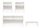 Set 4 Pezzi Salotto da Giardino con Divano 2 Poltrone e Tavolino in Alluminio e Spun Poly Sirius Vapor 