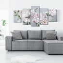 Stampa su Tela con Fiori 200x100 cm 5 Pezzi in Legno di Pino