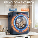 Mini Asciugatrice Elettrica 1000 W 3 kg 49x43x61 cm con Anti Pieghe Sterilizzazione e Display LED Blu      