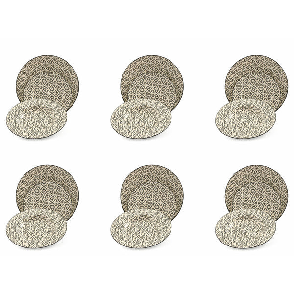 sconto Servizio Piatti 18 Pezzi in Gres Villa d'Este Piper Black