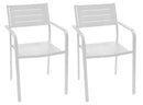 Set 2 Sedie da Giardino 54x58x84 cm in Acciaio con Braccioli RD Italia Dorio Bianche