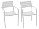 Set 2 Sedie da Giardino 54x58x84 cm in Acciaio con Braccioli RD Italia Dorio Bianche
