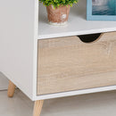 Mobile TV 2 Cassetti 2 Ripiani 99x39x58 cm in Legno  Bianco