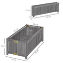 Fioriera Pieghevole Rialzata per Coltivazioni 70x30x25 cm in Legno Grigio      