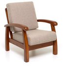 Poltrona 70x90x81 cm con Cuscini in Stoffa Ecrù