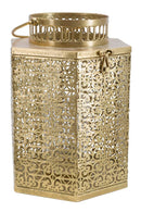 Lanterna Oroy 25x21x33 cm in Ferro e Vetro Oro