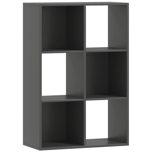 Libreria a Cubi con 6 Ripiani Portaoggetti, in Legno, 61.5x29.5x91.5 cm, Nero prezzo