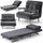 Poltrona Letto Reclinabile Chaise Lounge con Seduta Imbottita Convertibile in Velluto a Coste Grigio
