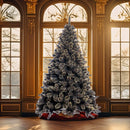 Albero di Natale Luxury 210 cm 1106 Punte Nero e Oro Base a Croce Design Premium