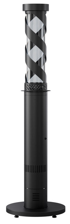 Stufa da Esterno Fungo a Pellet Ø52x194 cm in Ferro Decapato e Vetro Ibiscus Antracite