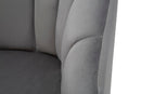 Poltrona Shell Grigia 65x69x84 cm in Legno Spugna Poliestere e Acciaio Grigio