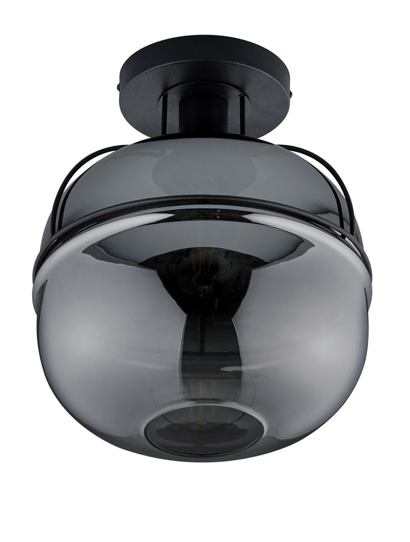 Plafoniera da Interno Attacco E27 in Metallo Nero Opaco