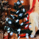 Luci di Natale 50 MicroLed a forma di Fiocco di Neve Bianco Freddo a batteria da Interno