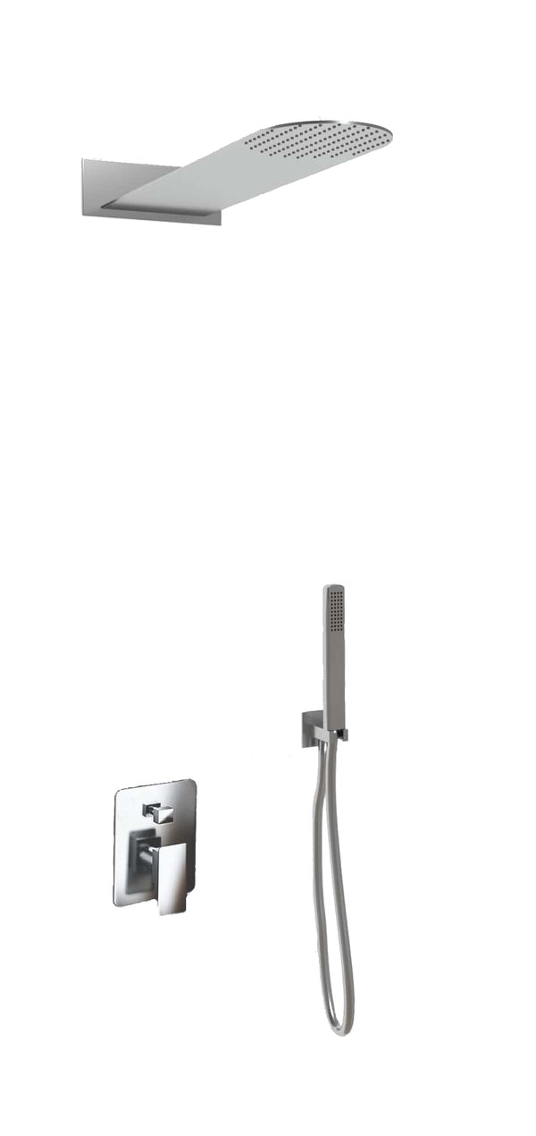 Kit Doccia Soffione Doccino e Miscelatore in Acciaio Inox 55xØ23 cm da Parete RekRound online