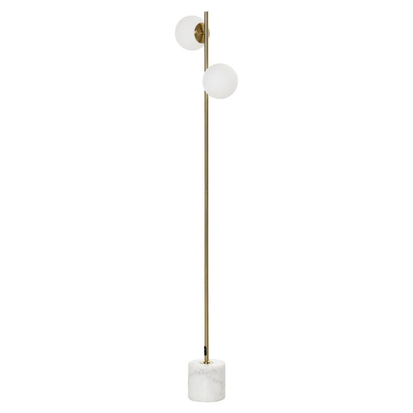 Lampada da Terra 35x35x165 cm E27 con 2 Paralumi a Sfera Oro acquista