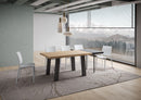 Tavolo Allungabile 140/190x90 cm Svalen Rovere Scortecciato Gambe Antracite      
