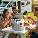 Macchina del Ghiaccio 3,2 Litri 24 Cubetti 299W in Acciaio Argento