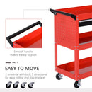 Carrello Porta Attrezzi da Officina Rosso 70x35x75.5 cm 