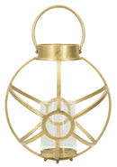 Portacandele Glam Ox Ø29x42,5 cm in Ferro e Vetro Oro
