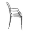 Set 4 Sedie con Braccioli 54x48,5x92 cm in Policarbonato da Interno Elizabet Trasparente