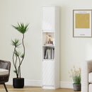 Mobile Colonna Bagno Salvaspazio 30x24x170 cm con 2 Armadietti e Ripiani in MDF e Truciolato Bianco      