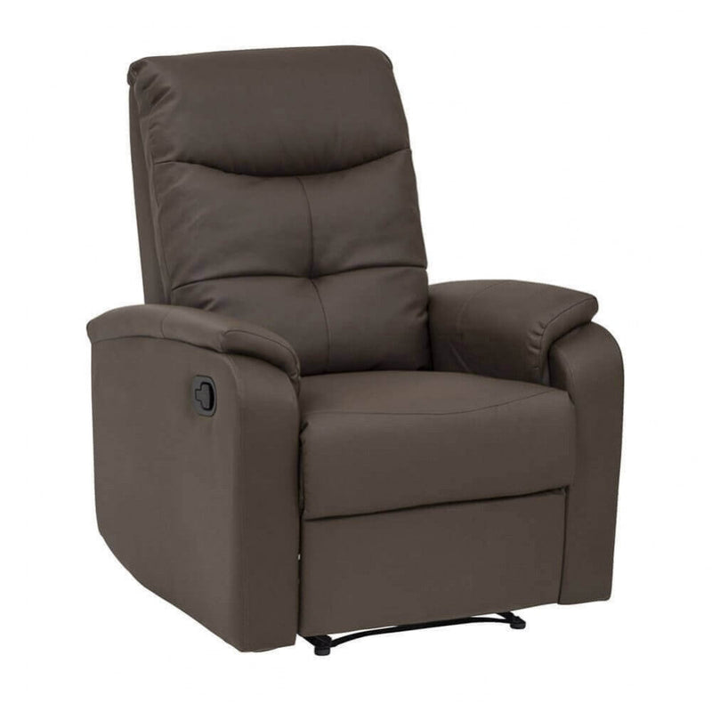 Poltrona Relax 76,5x89/159x100/83,5 h cm in Similpelle Marrone