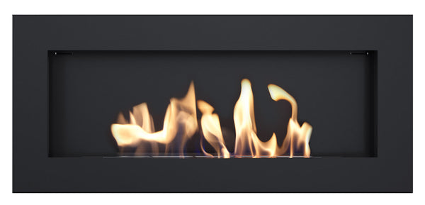acquista Camino a Bioetanolo da Parete 90x40 cm Flig con Vetro o Senza Vetro Tampa Slim Nero