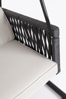 Dondolo da Giardino 3 Posti con Cuscini 210x138x182h cm in Acciaio e Poliestere Dedalo Grigio Chiaro