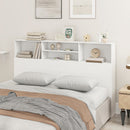 Testiera Letto Matrimoniale Autoportante 160x20,2x108,2 cm con 4 Scomparti Aperti in MDF e Truciolato Bianco      