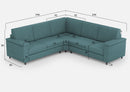 Divano Angolare 5 Posti 246x246x85 cm Marrak in Tessuto Petrolio
